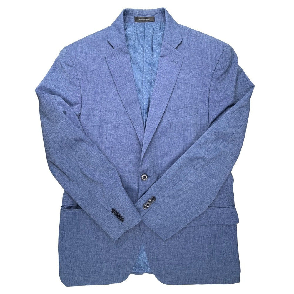 Michael Kors Mens Blue 100% Wool 2-Button Blazer Sport Coat‎ Jacket 40R